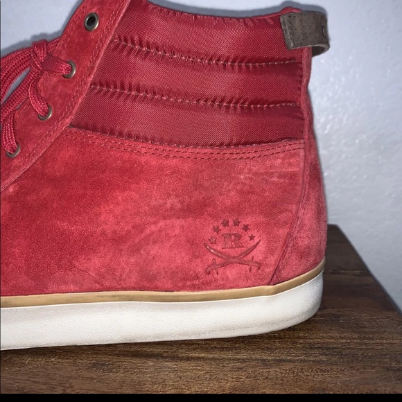 Adidas x Ransom Red Suede High Top Shoes 12 - Picture 5 of 11